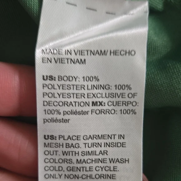 Chico’s Kelly Green Crochet-Style Lace Dress NWT Long Sleeve Midi Embroidered - Picture 10 of 10